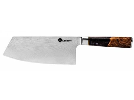 Damasko plieno peilis Kamazaki Cleaver KZI103KN, 19 cm Discount