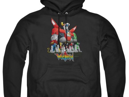 VOLTRON : LIONS ADULT PULL OVER HOODIE Black XL on Sale