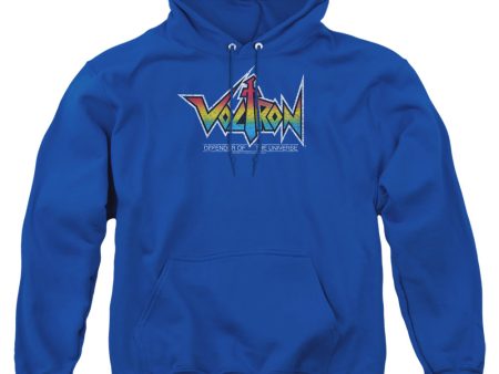 VOLTRON : LOGO ADULT PULL OVER HOODIE Royal Blue XL Hot on Sale