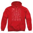 VOLTRON : VOLTRON SCHEMATIC ADULT PULL OVER HOODIE Red 2X Discount