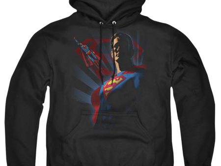 SUPERMAN : SUPER DECO ADULT PULL OVER HOODIE Black 3X Fashion