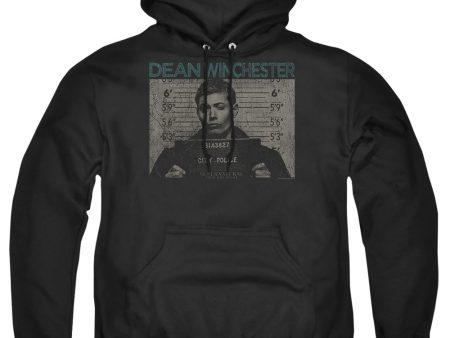 SUPERNATURAL : DEAN MUG SHOT ADULT PULL OVER HOODIE Black 2X Fashion