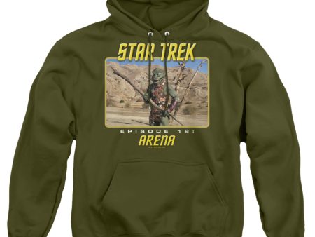 STAR TREK THE ORIGINAL SERIES : ARENA ADULT PULL OVER HOODIE MILITARY GREEN MD For Sale