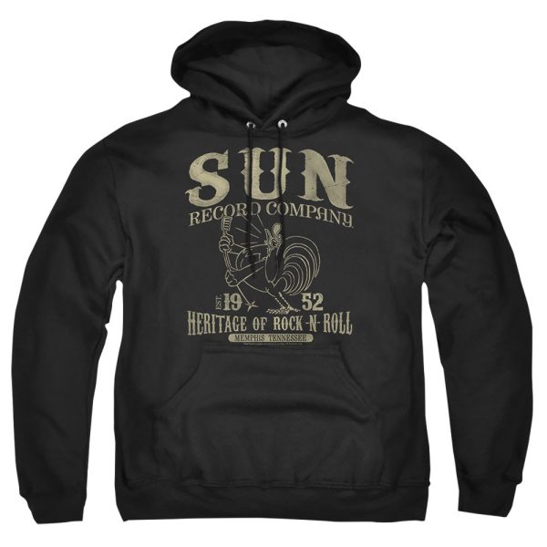 SUN RECORDS : ROCKABILLY BIRD ADULT PULL-OVER HOODIE BLACK 5X Hot on Sale